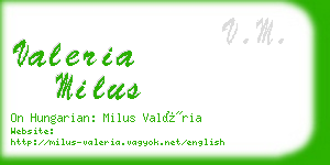 valeria milus business card